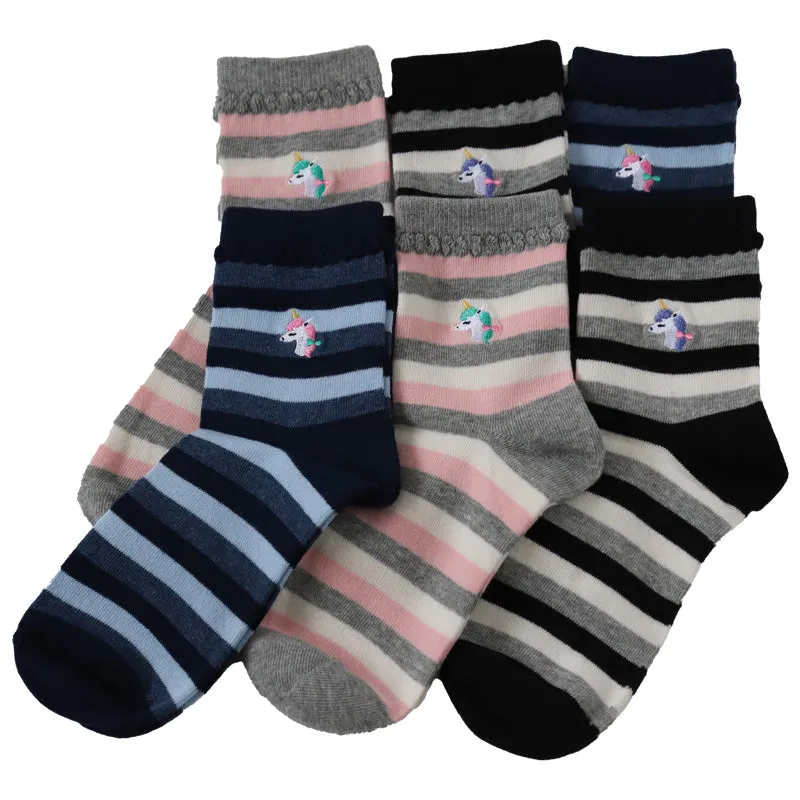 【 お得 】  キッズ ソックス 子供靴下 ショートソックス 6足組 16-18cm～22-24cm (ガールズ 女子 ショート丈 綿混 くつ下 くつした) (在庫限り)