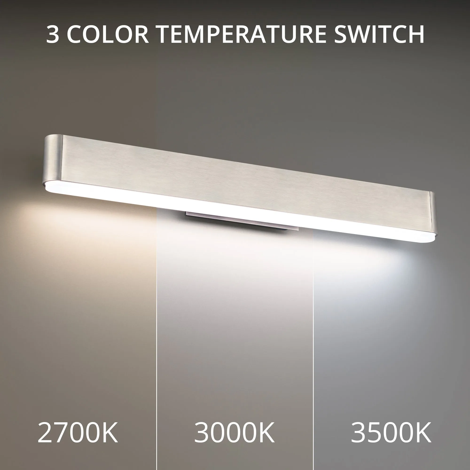 0 to 60 24" LED Bathroom Vanity or Wall Light 3-CCT
