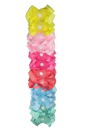 12 Large Cheer/Dance Clip On Ribbons - Pastel Assorted #7620