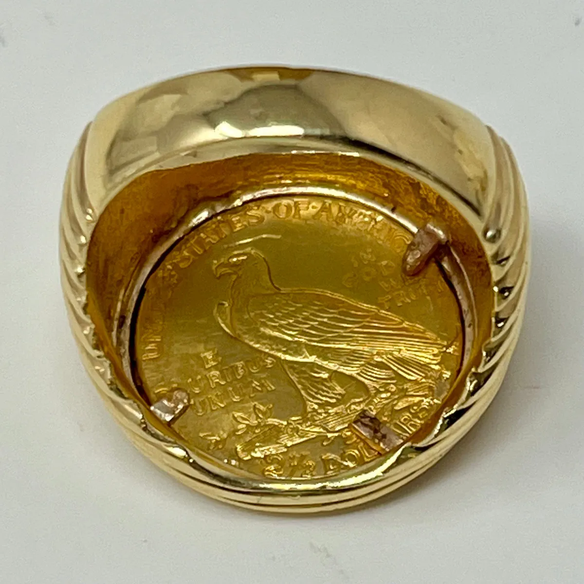 14K Gold $2.5 Dollar 1928 Indian Head Coin Men's Ring