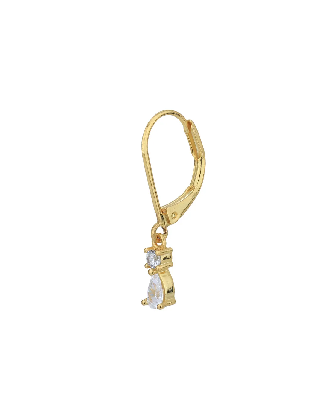 18kt Gold Plated Dangling Solitaire Drop Earring for women