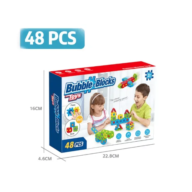 2 In1 Blocks Puzzle Toy   Fidget Bubbles