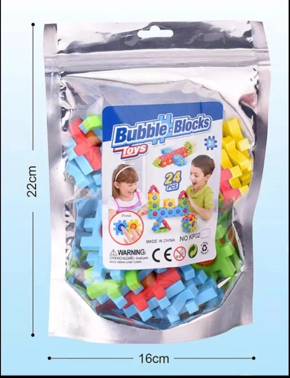 2 In1 Blocks Puzzle Toy   Fidget Bubbles