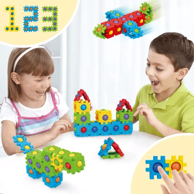 2 In1 Blocks Puzzle Toy   Fidget Bubbles