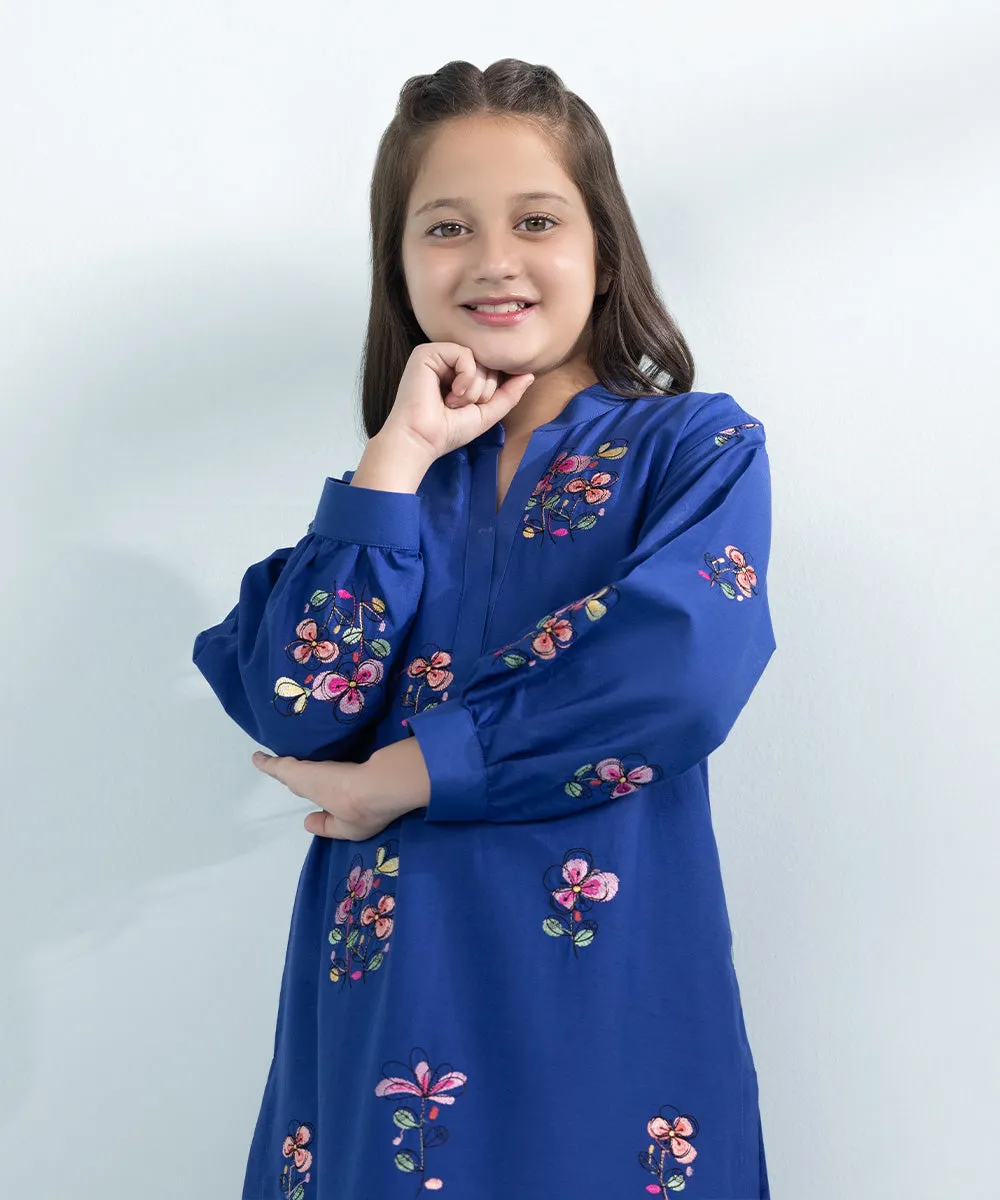 2 Piece - Embroidered Cambric Suit