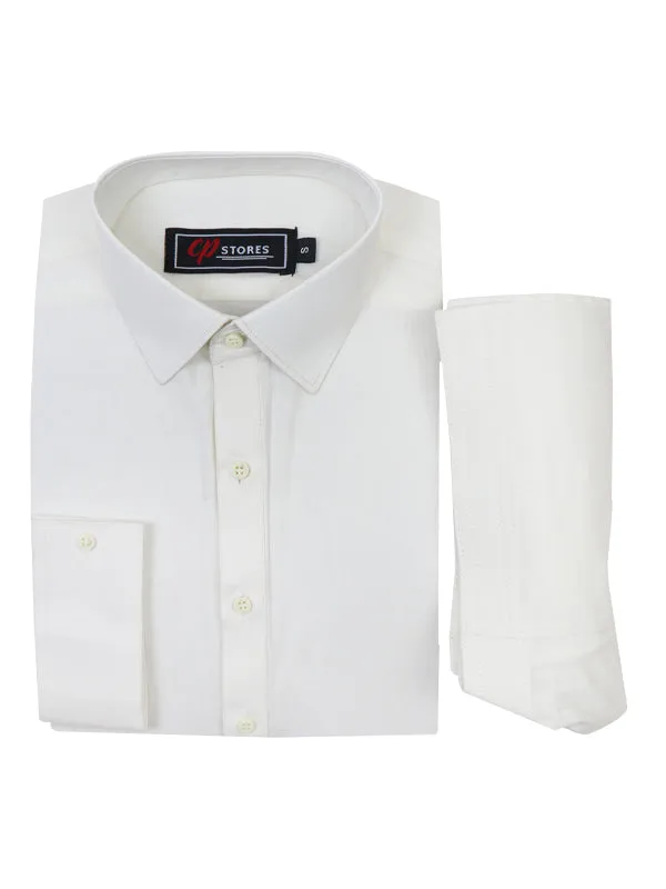 430 Men's Kameez Shalwar Stitched Suit Shirt Collar Plain OFF White