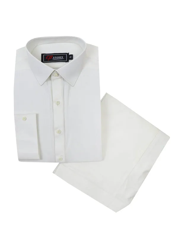430 Men's Kameez Shalwar Stitched Suit Shirt Collar Plain OFF White