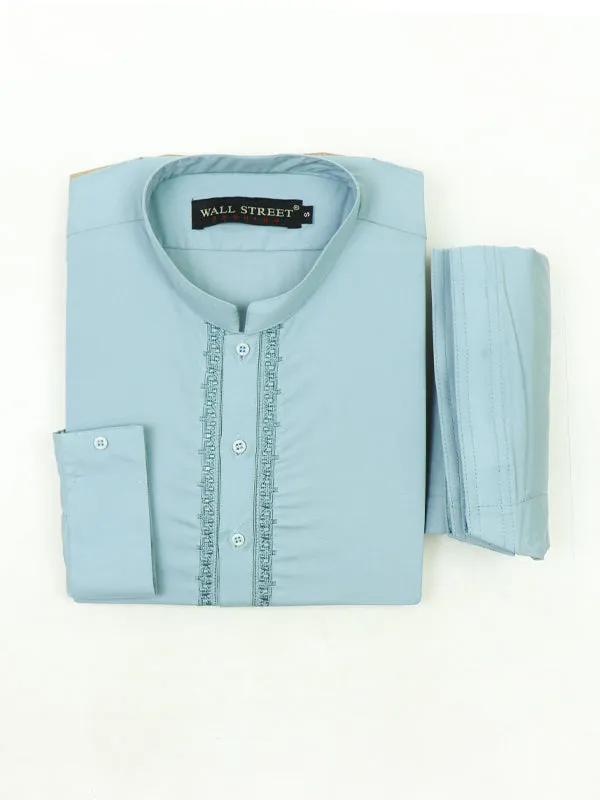440E Men's Stitched Kameez Shalwar Suit Light Ferozi