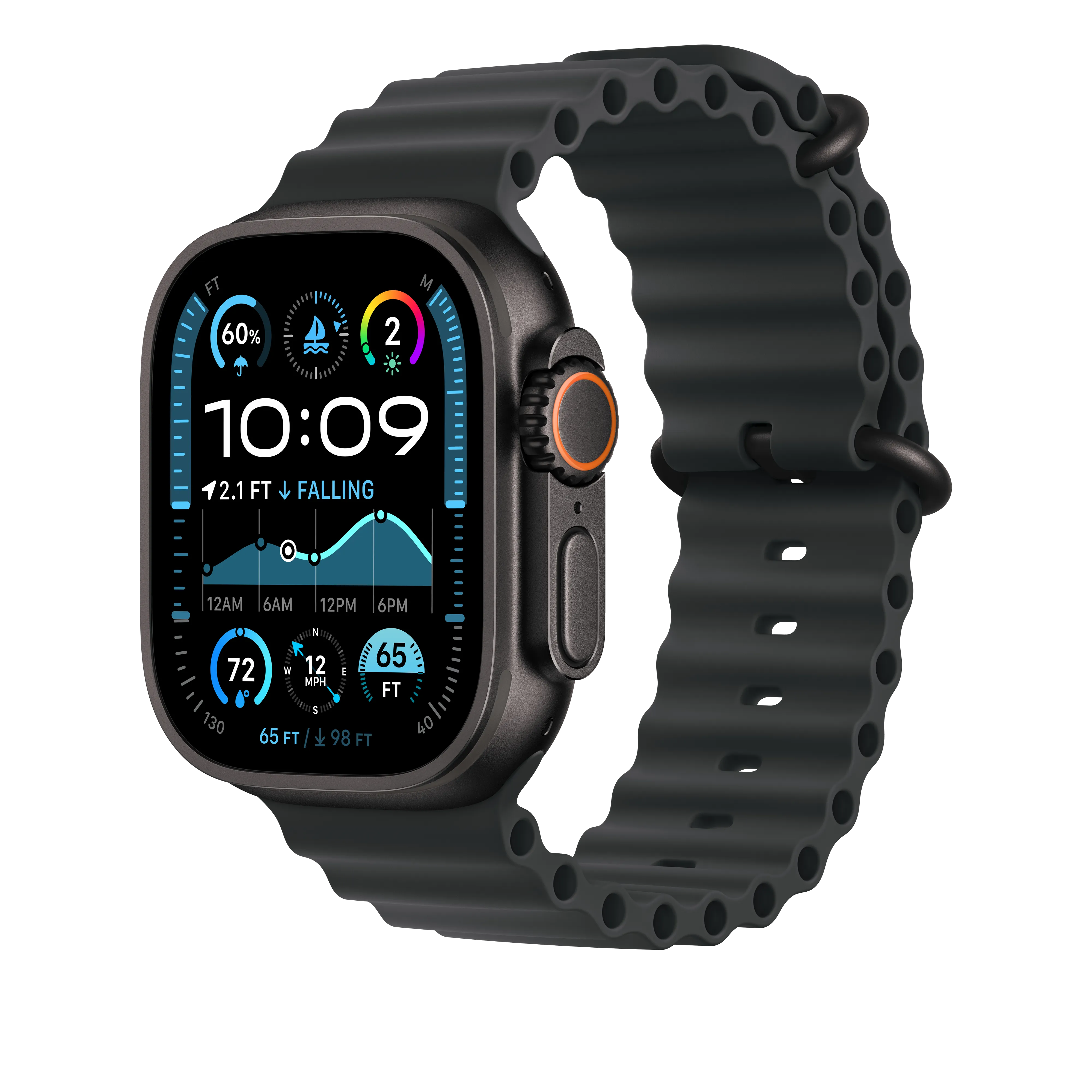 49mm Black Ocean Band - Black Titanium Finish