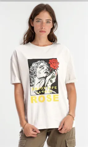 94863 Feminine Printing Light Grey Summer Tee