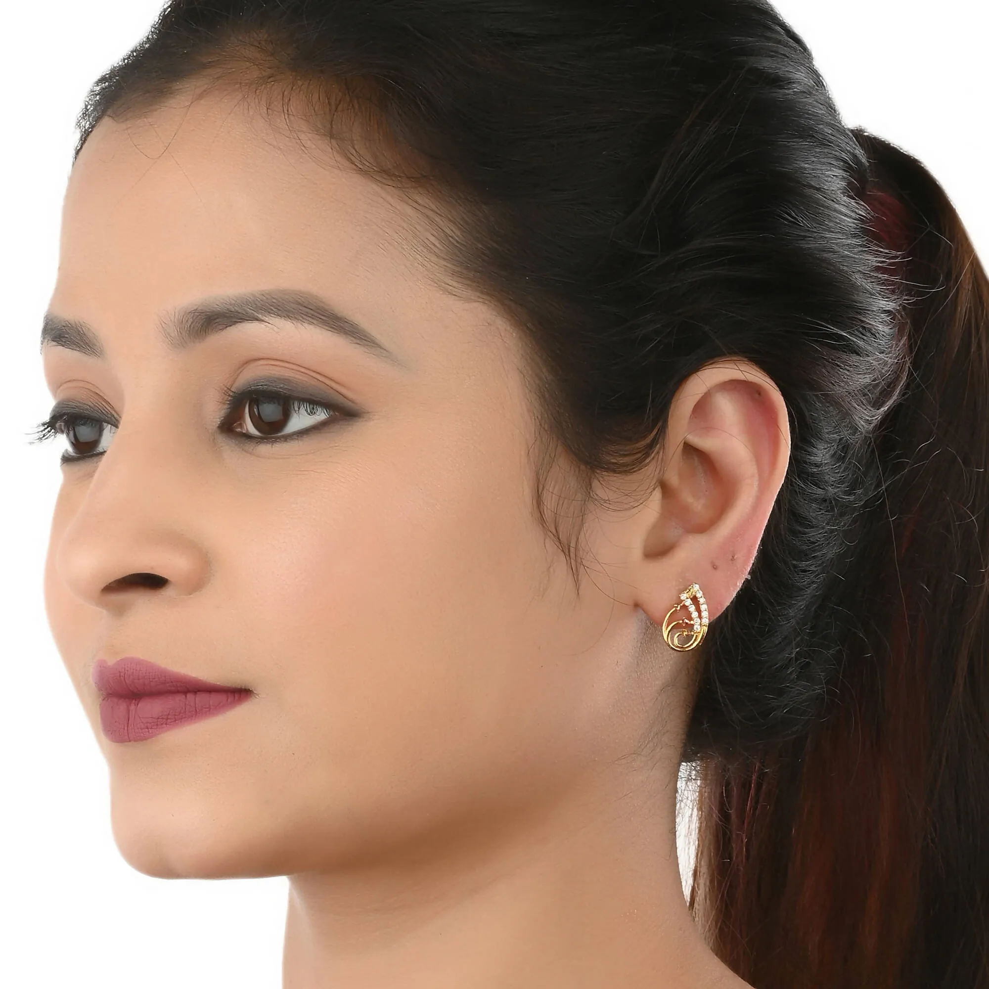 AanyaCentric Gold Plated Mangalsutra with Pendant, 2 Pair Earrings