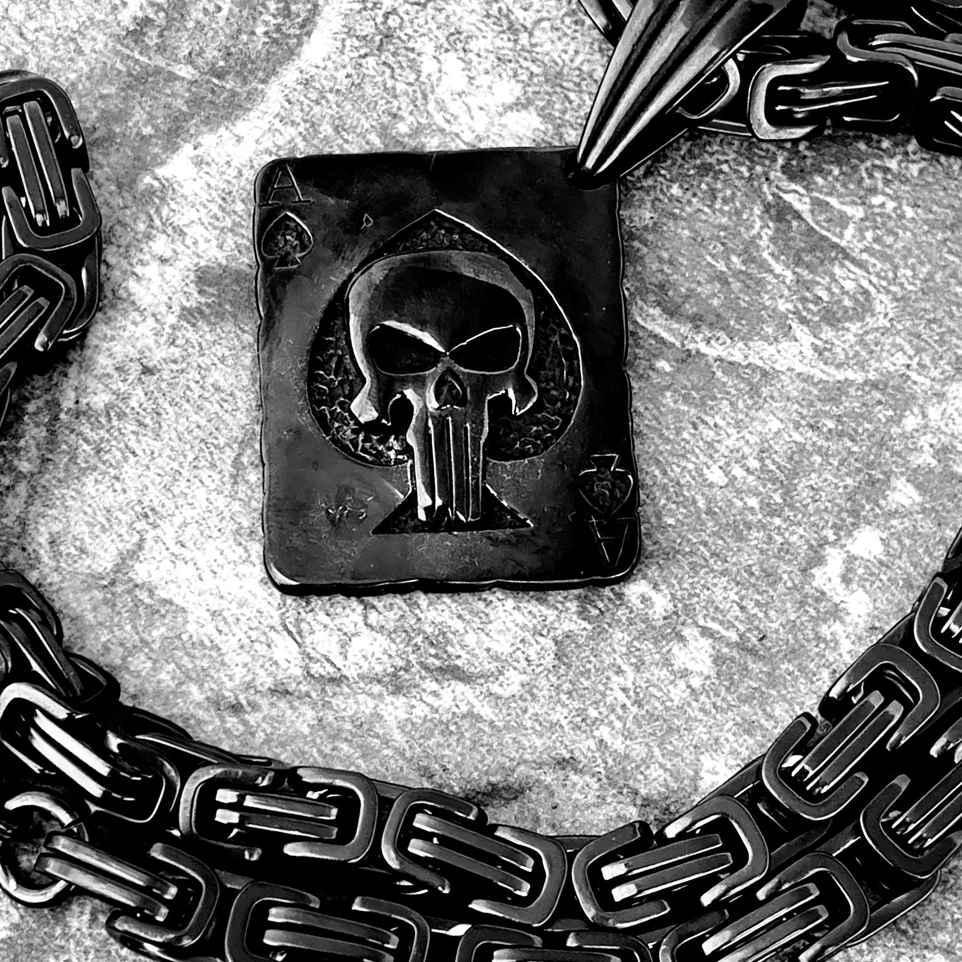 Ace of Spades - Black Pendant - Necklace (853)