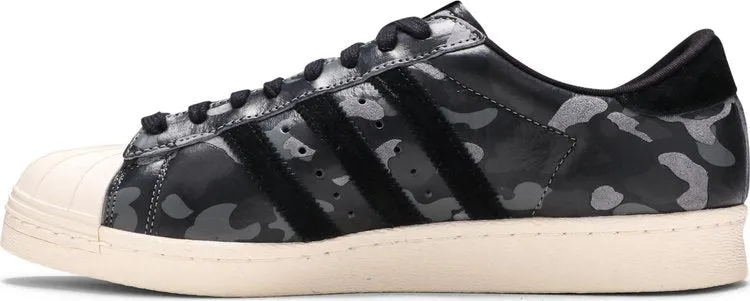 Adidas A Bathing Ape x Undeafeated x Superstar 80s 'Black Camo' sneakers, black