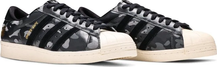 Adidas A Bathing Ape x Undeafeated x Superstar 80s 'Black Camo' sneakers, black