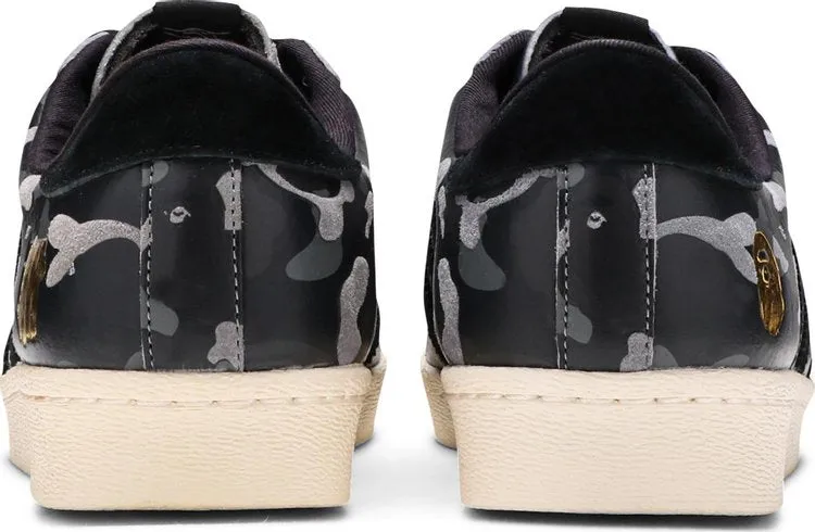 Adidas A Bathing Ape x Undeafeated x Superstar 80s 'Black Camo' sneakers, black
