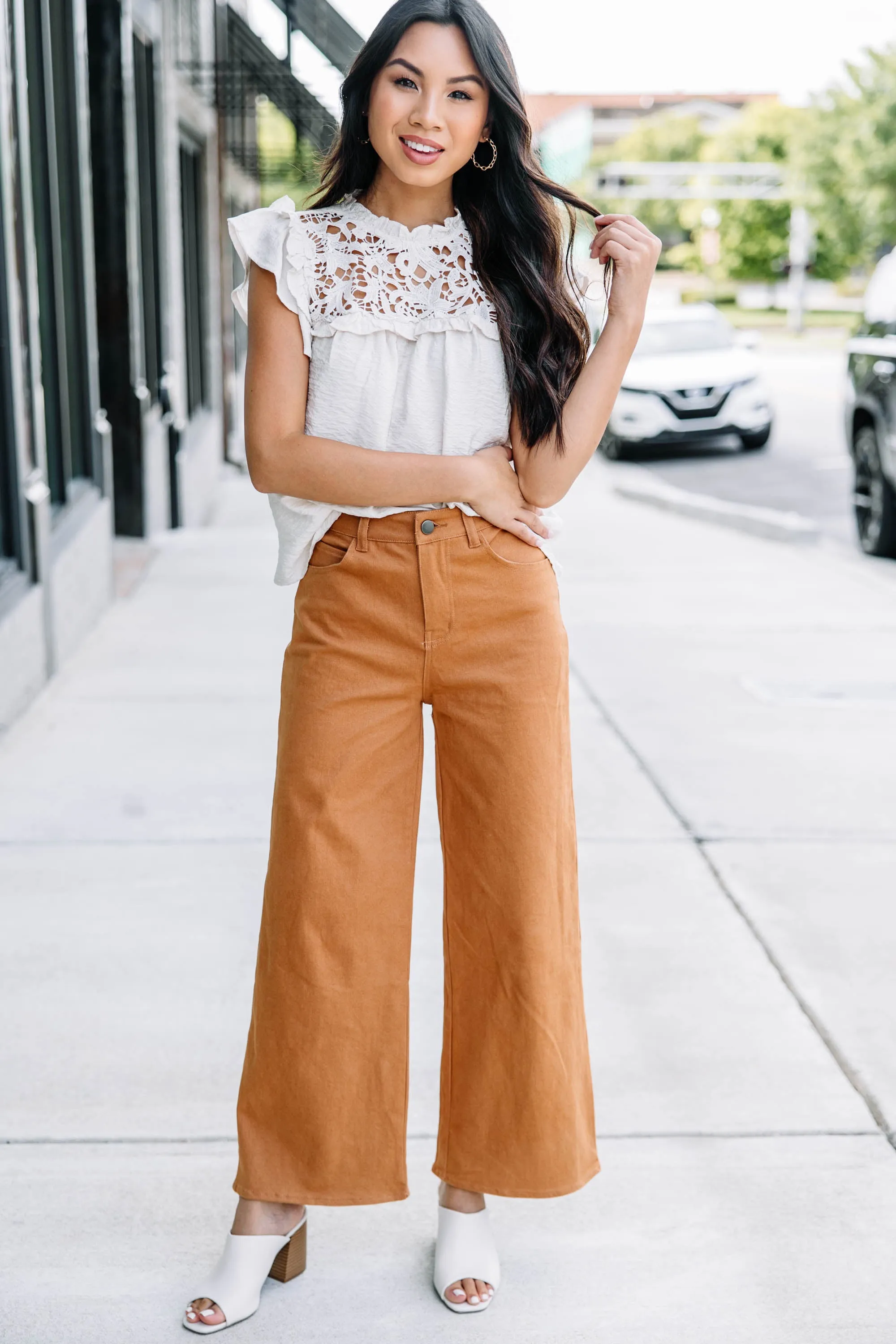 All The Fun Cream White Lace Blouse