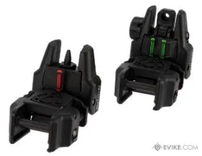APS Gen 2 Rhino Flip-up Sight Package with Fiber Optic Inserts (Color: Black)