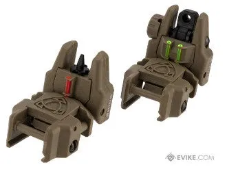 APS Gen 2 Rhino Flip-up Sight Package with Fiber Optic Inserts (Color: Black)