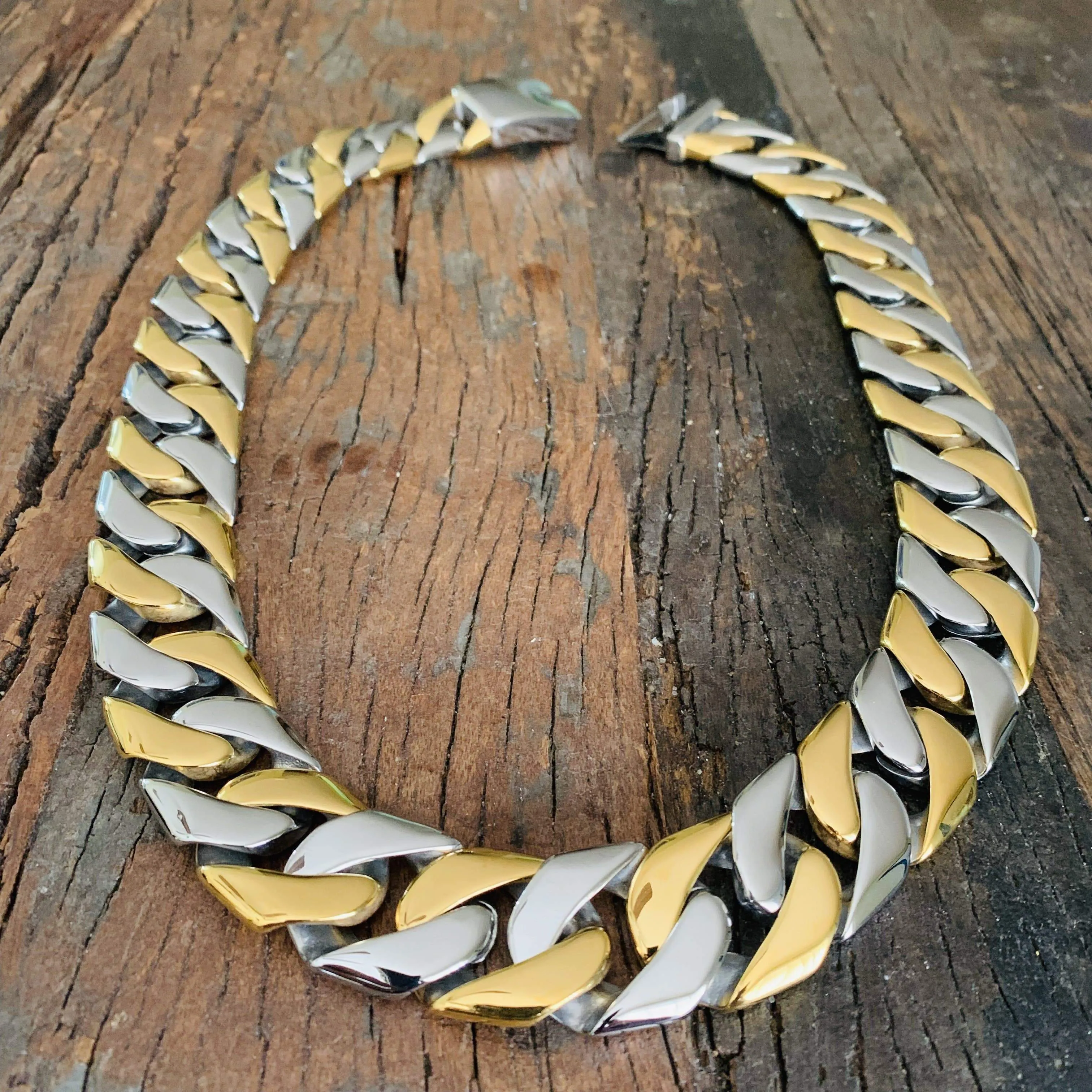 Bagger Necklace - Gold & Silver - 1" Wide- The Custom - TT21N