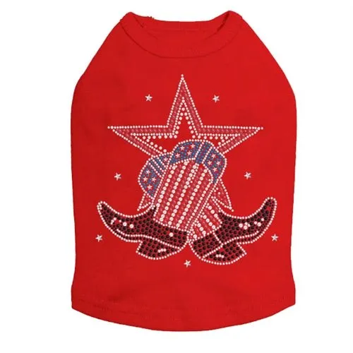 Boots with Star Rhinestone Tank- Many Colors