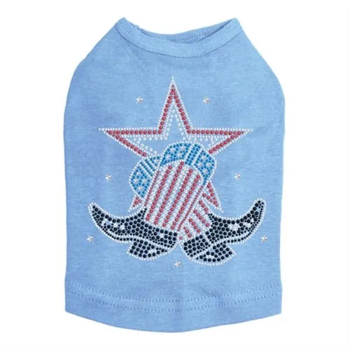Boots with Star Rhinestone Tank- Many Colors
