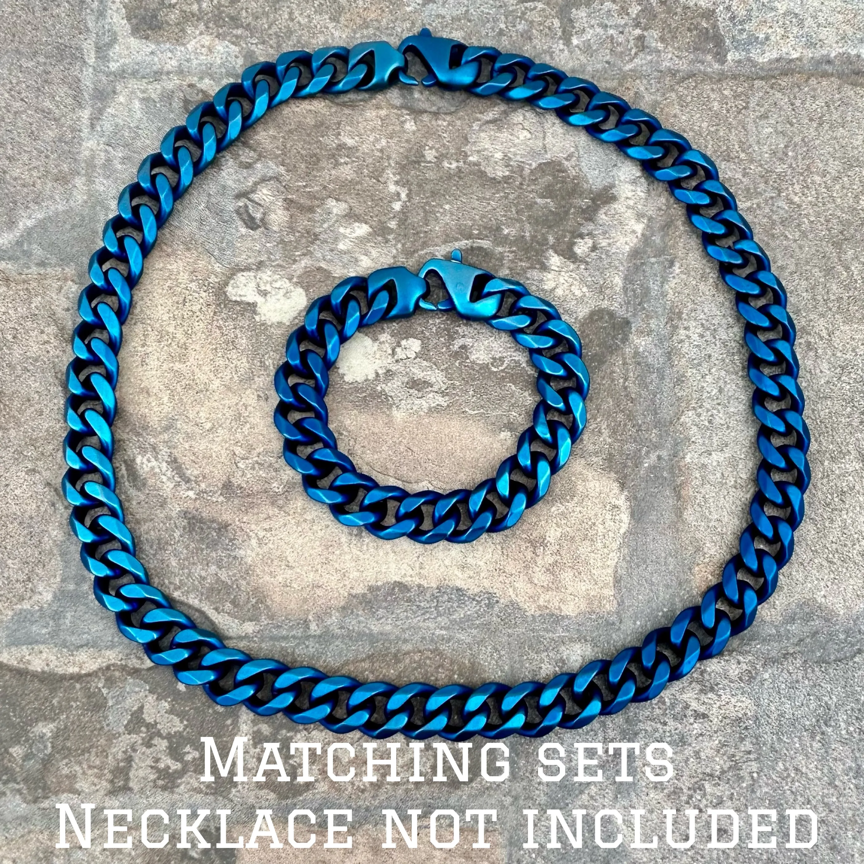 Bracelet Cuban - 1/2" Miami - Blue - CB14