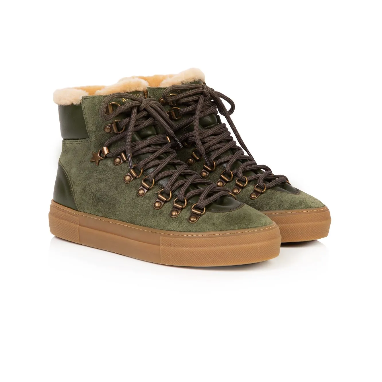 Camino: Khaki Suede And Shearling Boots