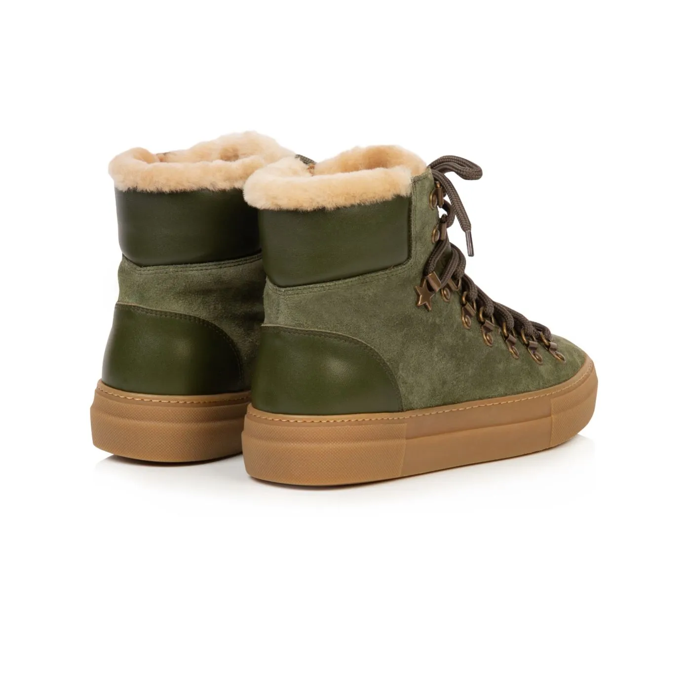 Camino: Khaki Suede And Shearling Boots