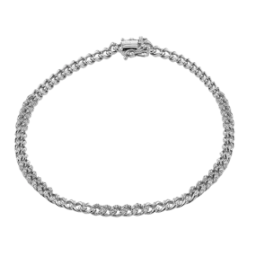 Chain Link Bracelet in 18k Gold with Diamonds