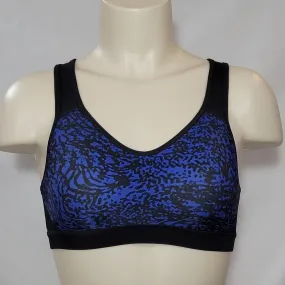 Champion N9554 Concealing Petals Wire Free Sports Bra XS X-SMALL Blue Black NWT