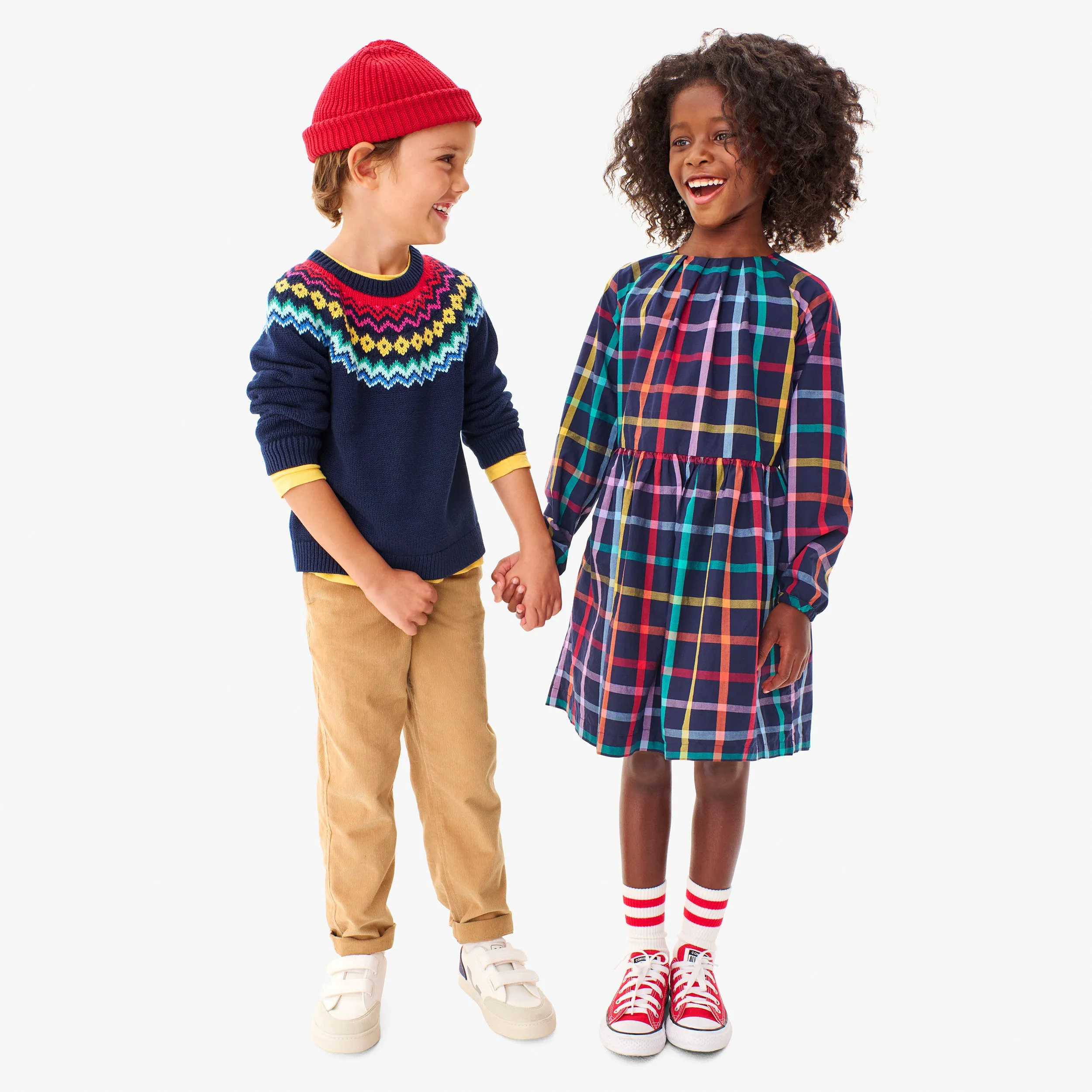 Clearance rainbow plaid dress