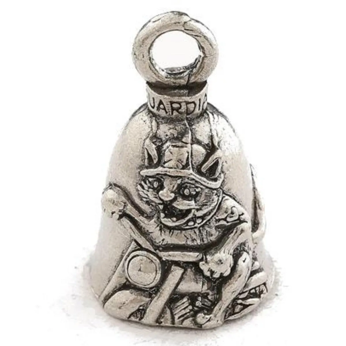 Daniel Smart Guardian Bell® Biker Cat, Pewter, 1.5 x 1 in