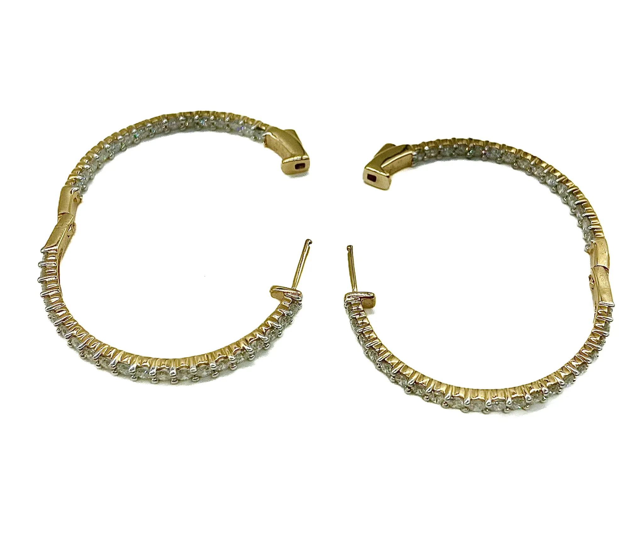 Diamond In/Out Hoop Earrings