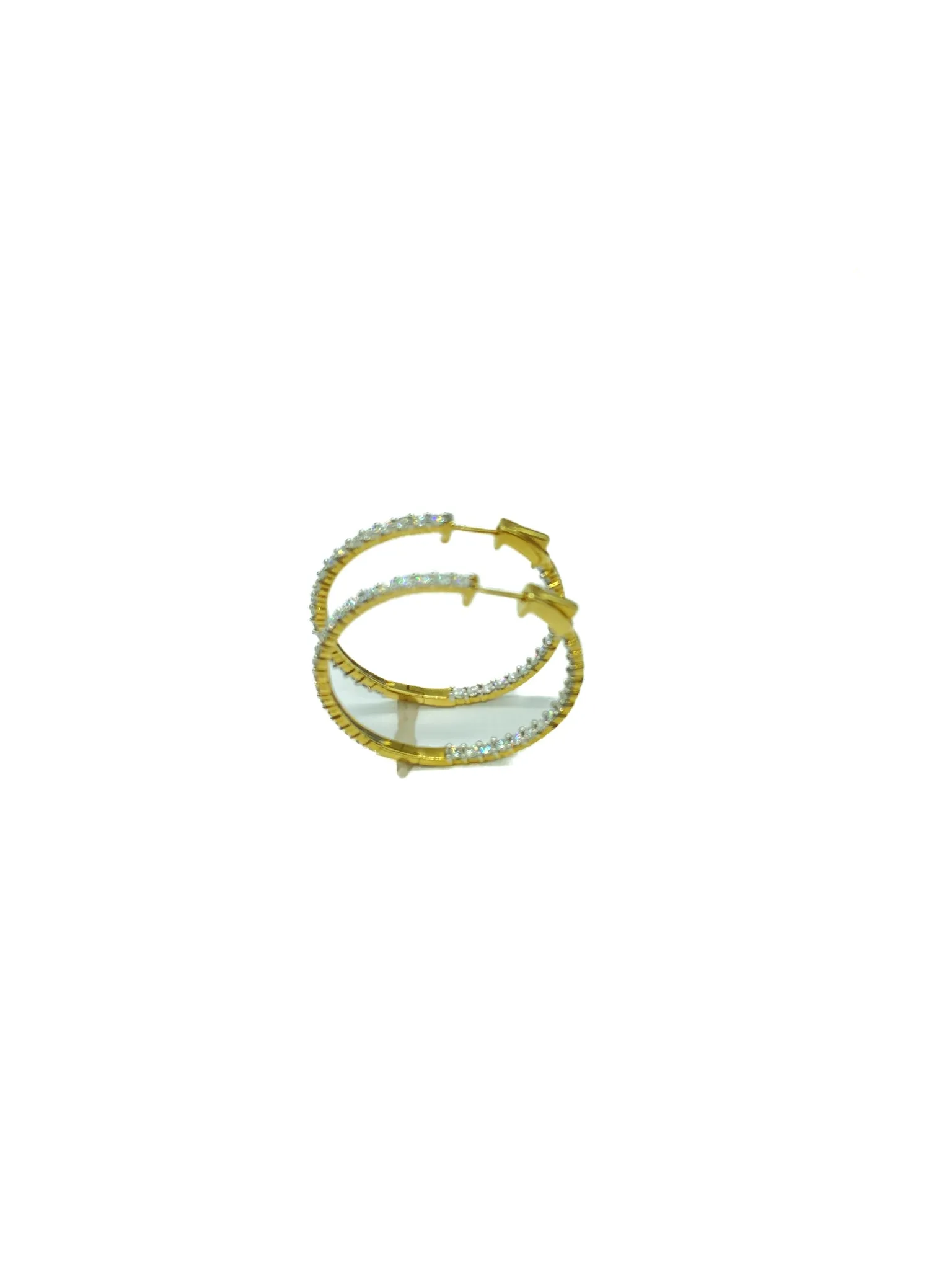 Diamond In/Out Hoop Earrings