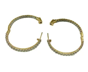 Diamond In/Out Hoop Earrings
