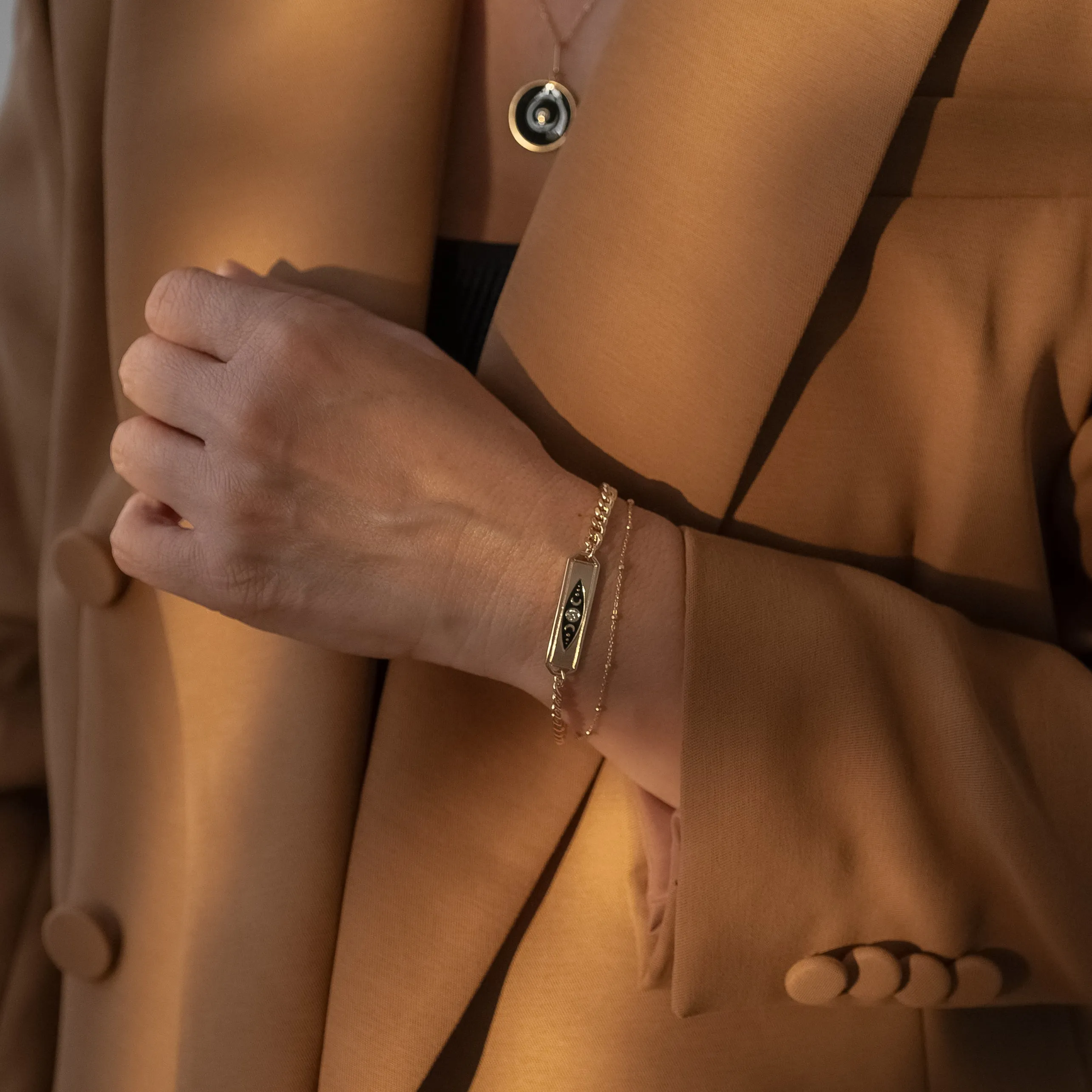 Divine Feminine Black Enamel Bracelet