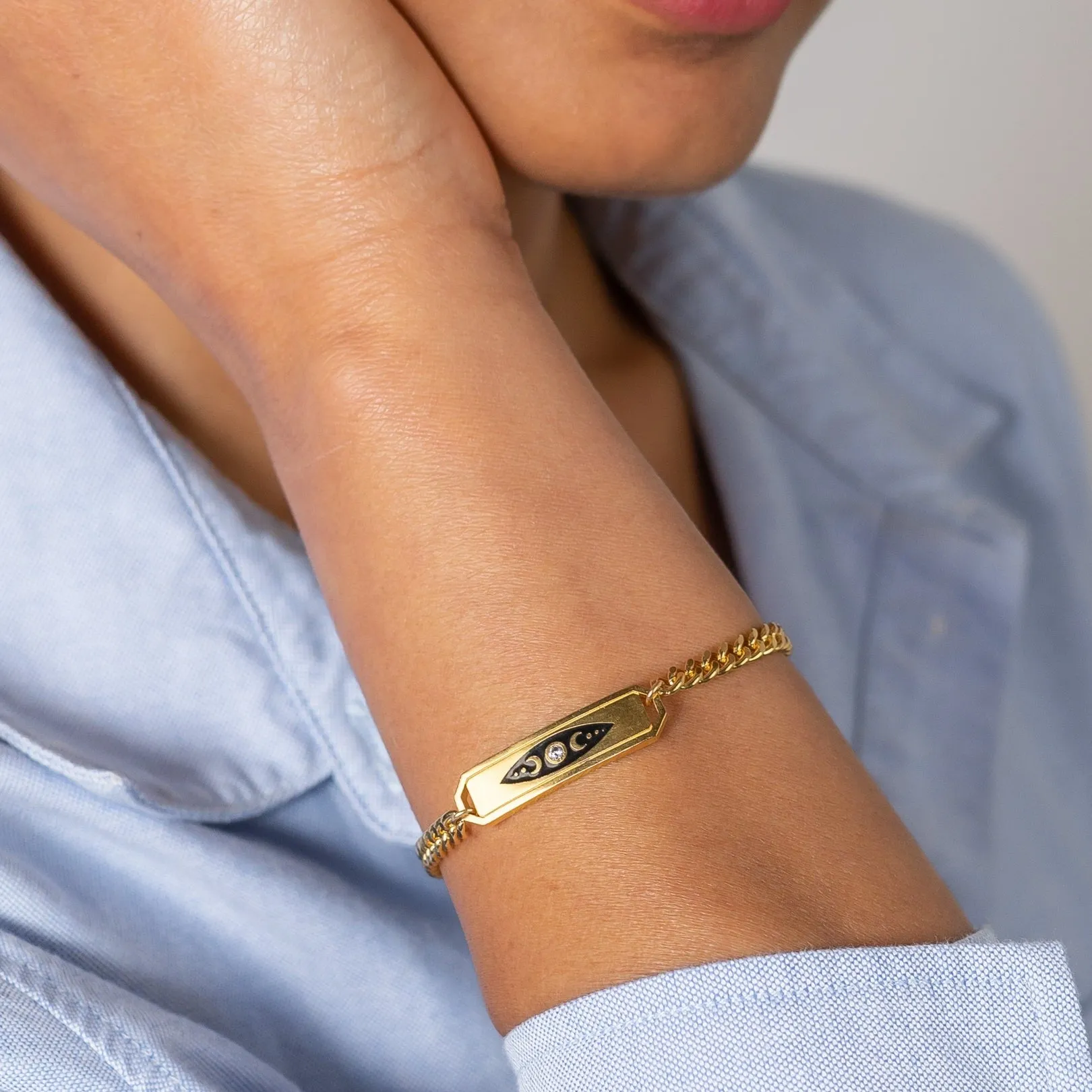 Divine Feminine Black Enamel Bracelet