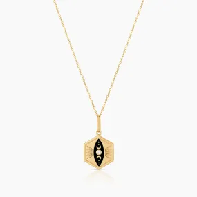 Divine Feminine Black Enamel Necklace