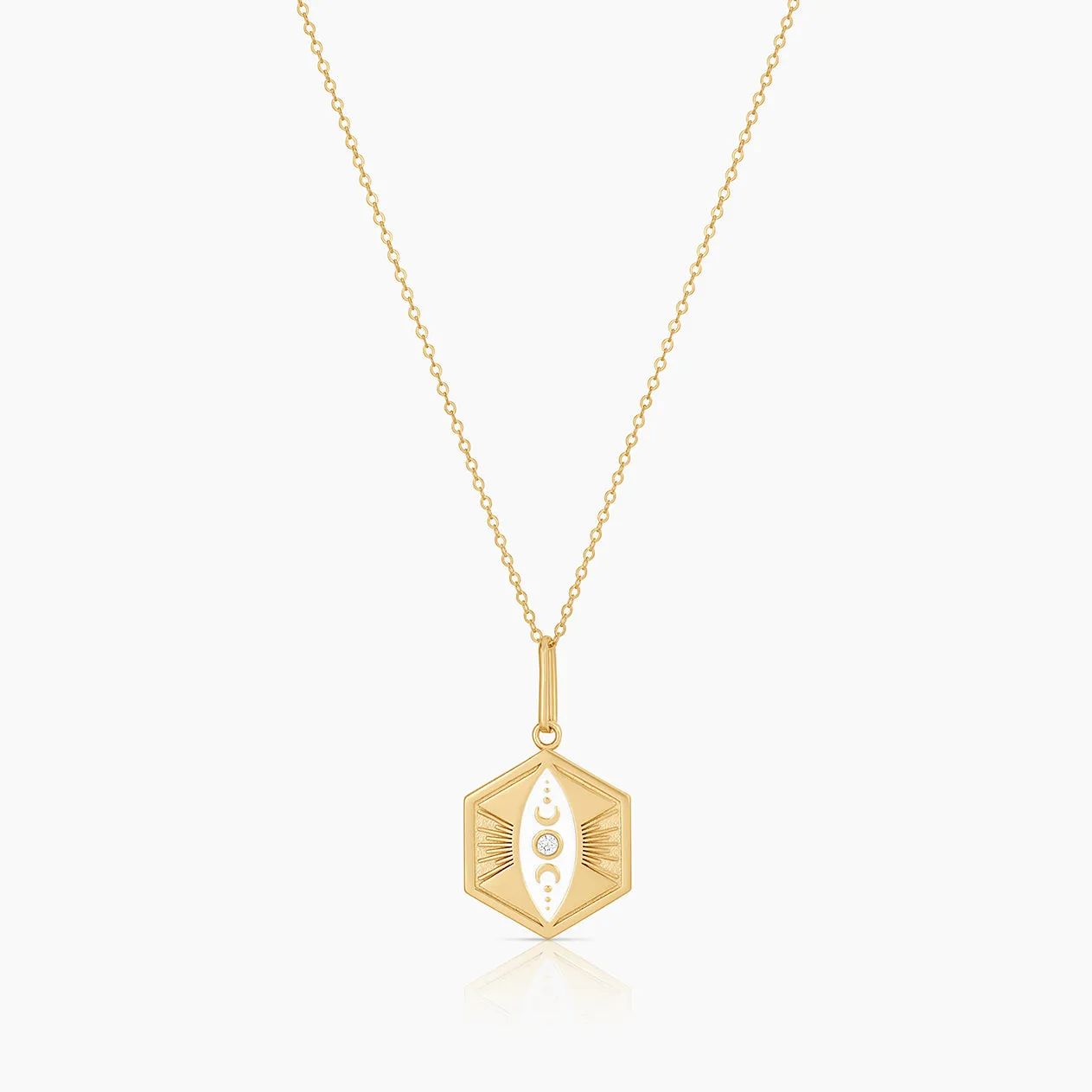 Divine Feminine White Enamel Necklace