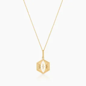 Divine Feminine White Enamel Necklace