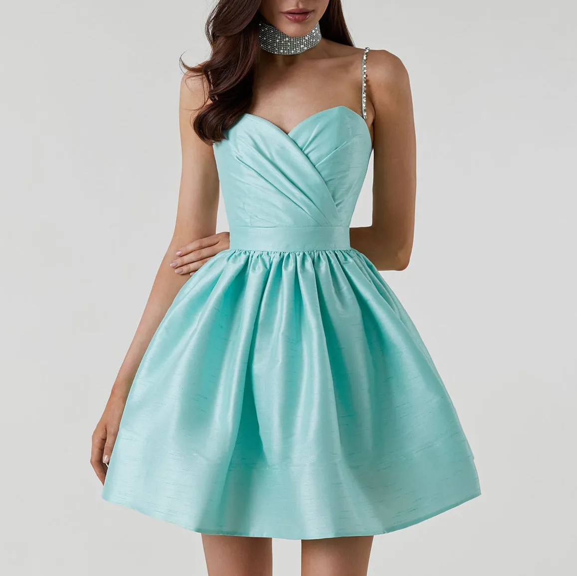 Elegant High Waist  Short Dress