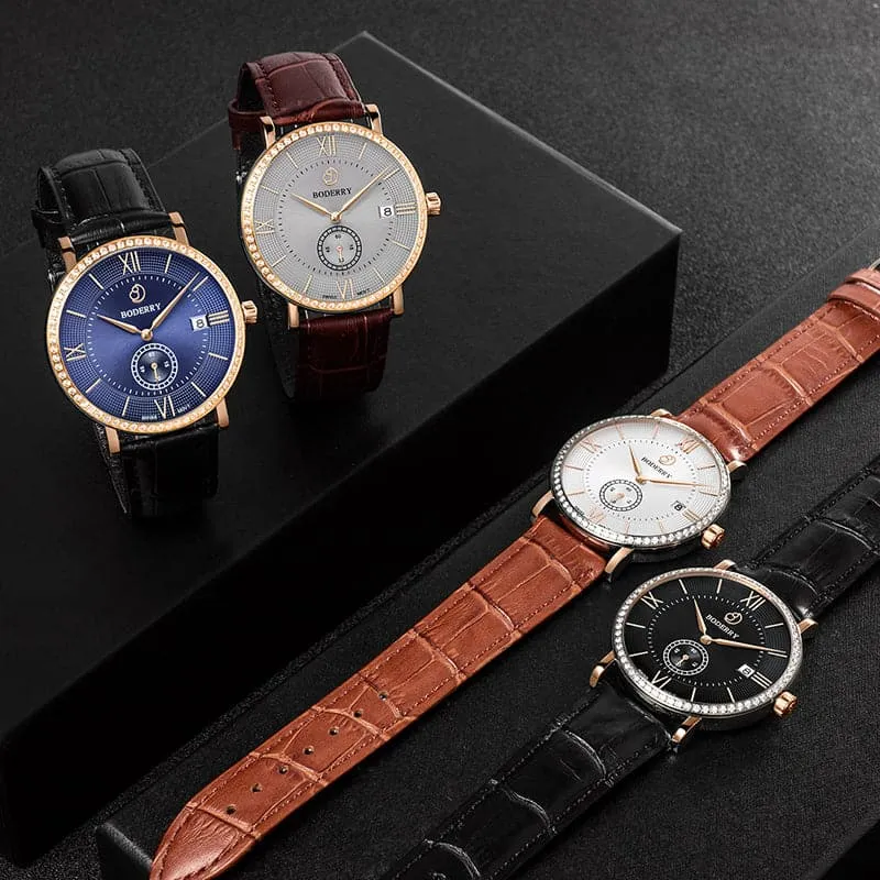 ELEGANT II - Swiss Quartz Movement Watch | Rose Gold Case & Grey Dial