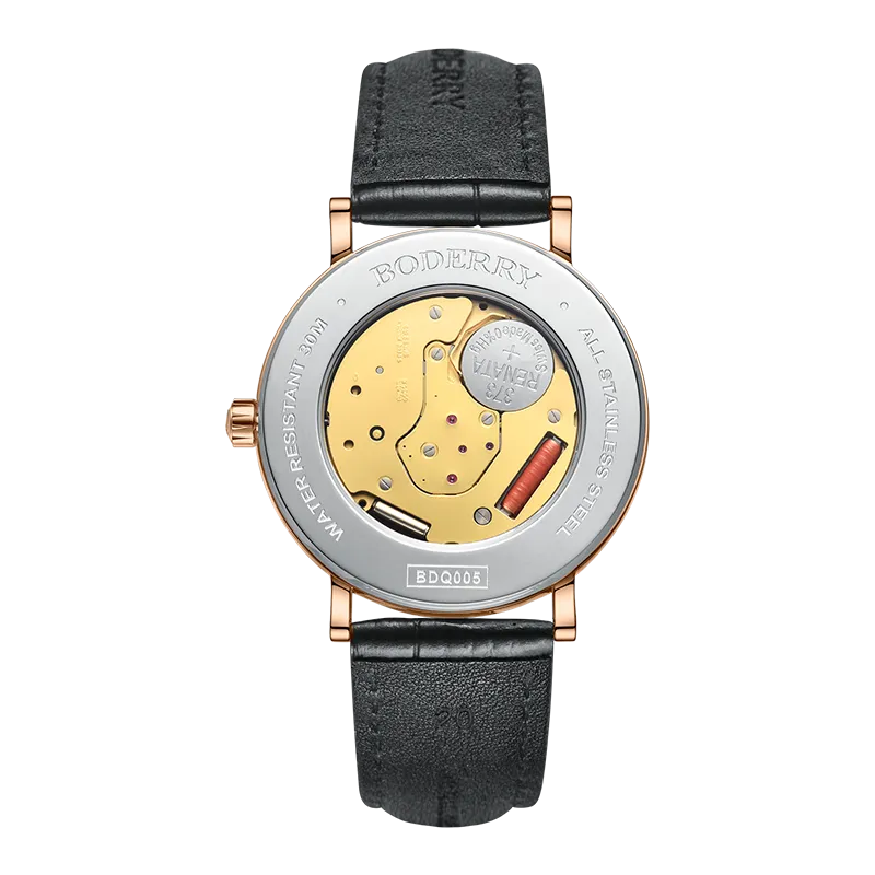 ELEGANT II - Swiss Quartz Movement Watch | Rose Gold Case & Grey Dial