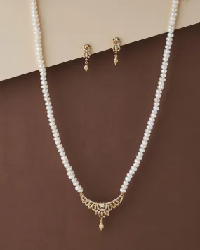 Elegant Real Pearl Necklace Set