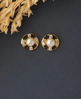 Elegant Real Pearl Stud Earring