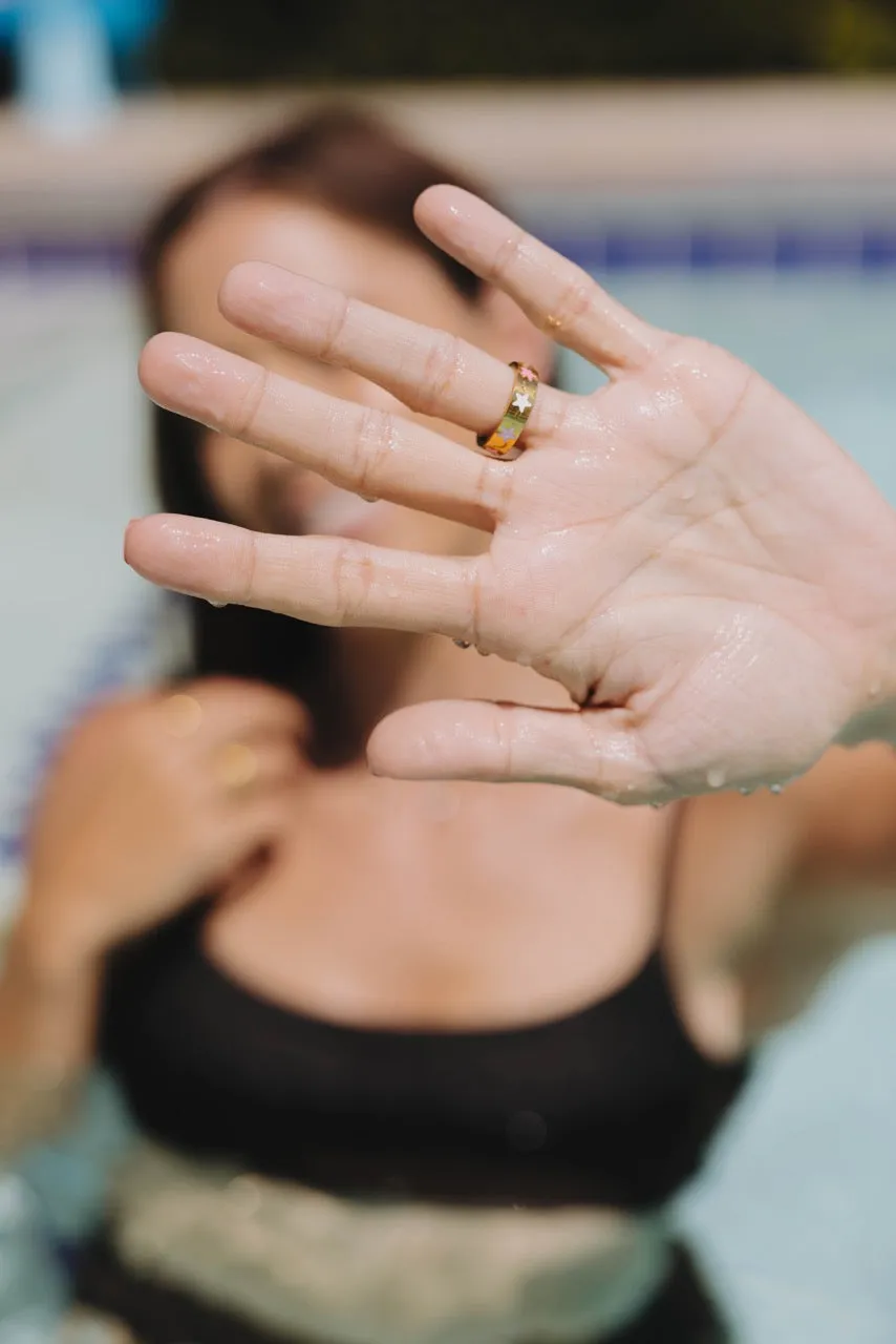 Enamel Star Gold Ring