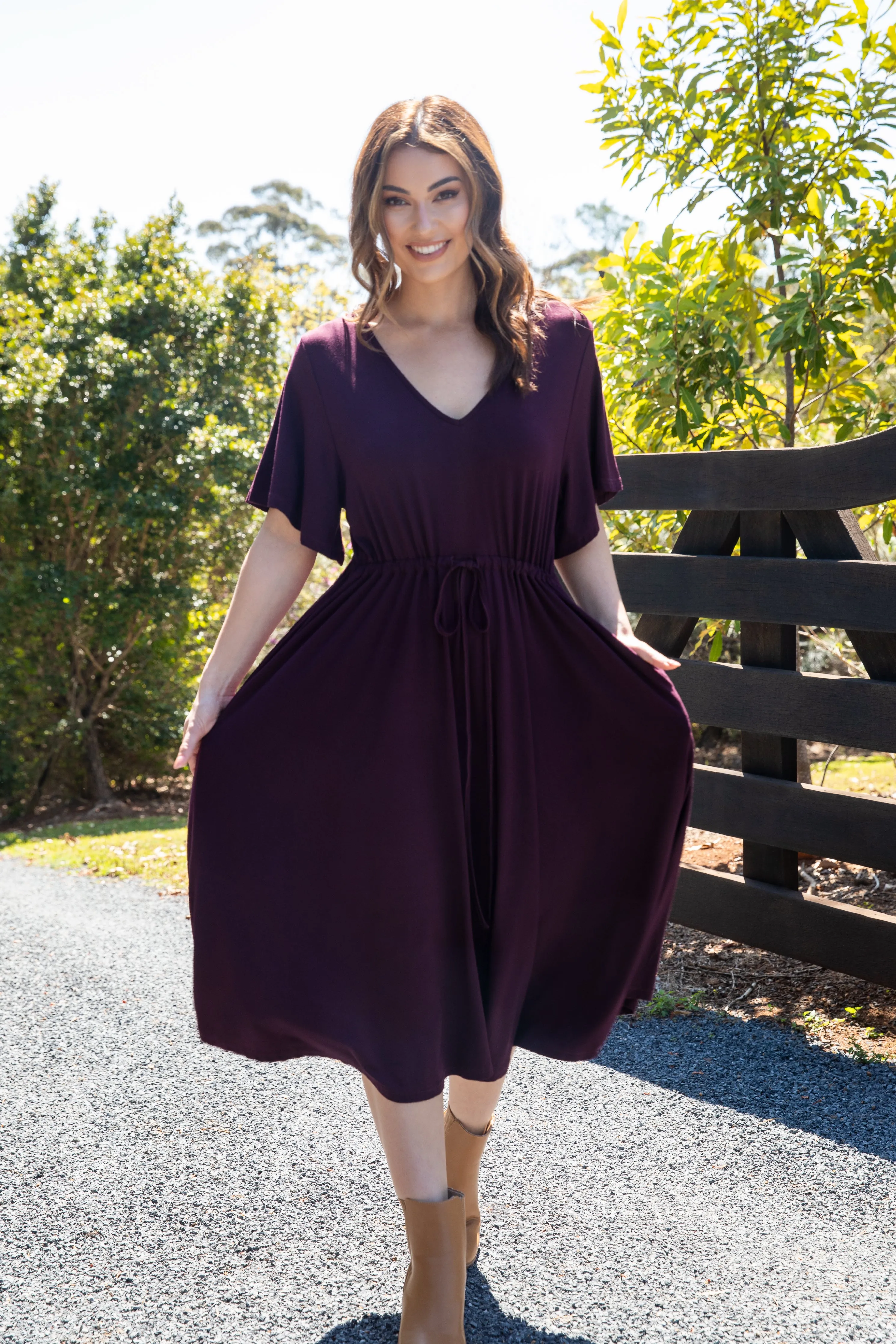 FINAL SALE Billine Dress in Berry