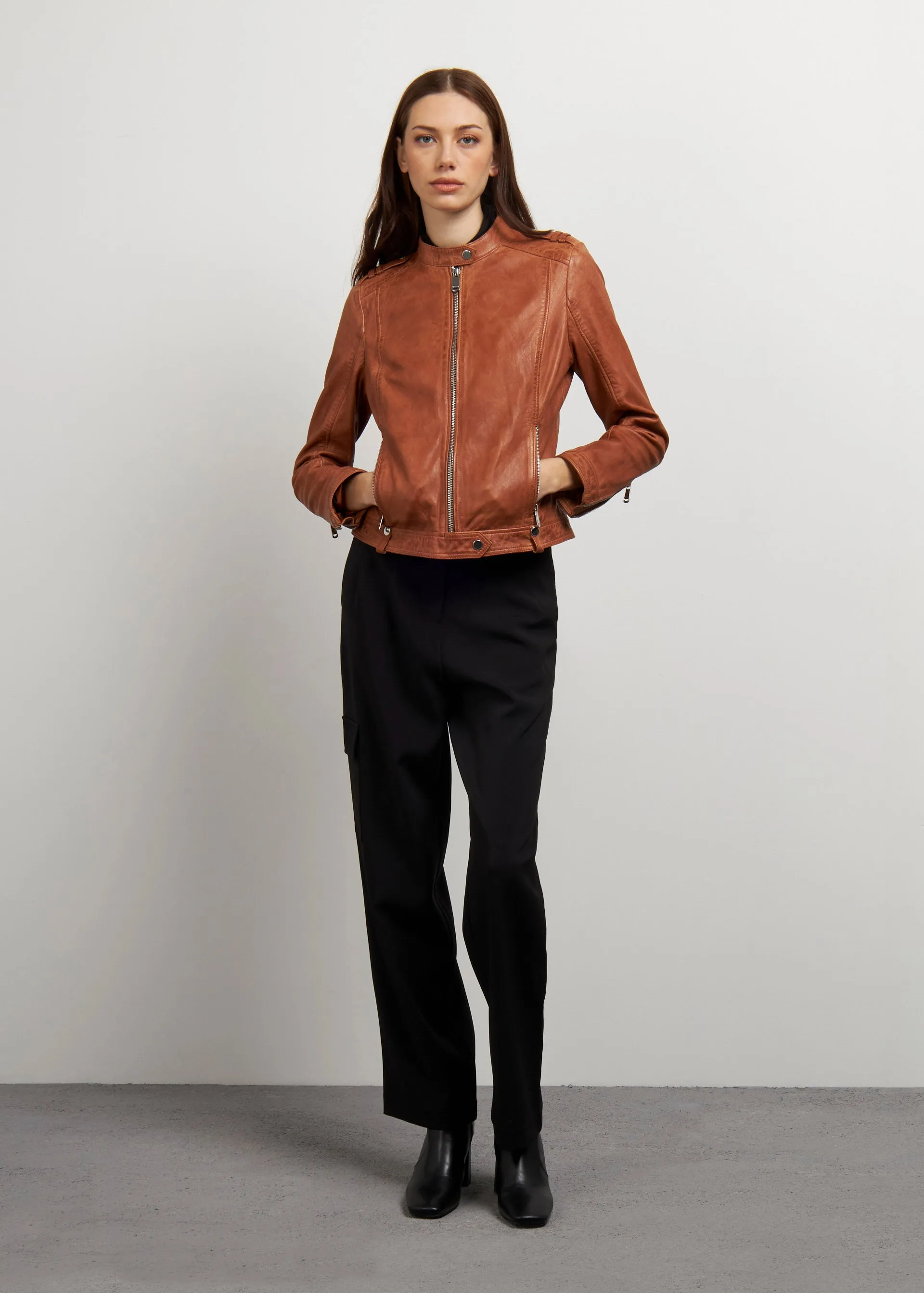 Giacca biker in pelle