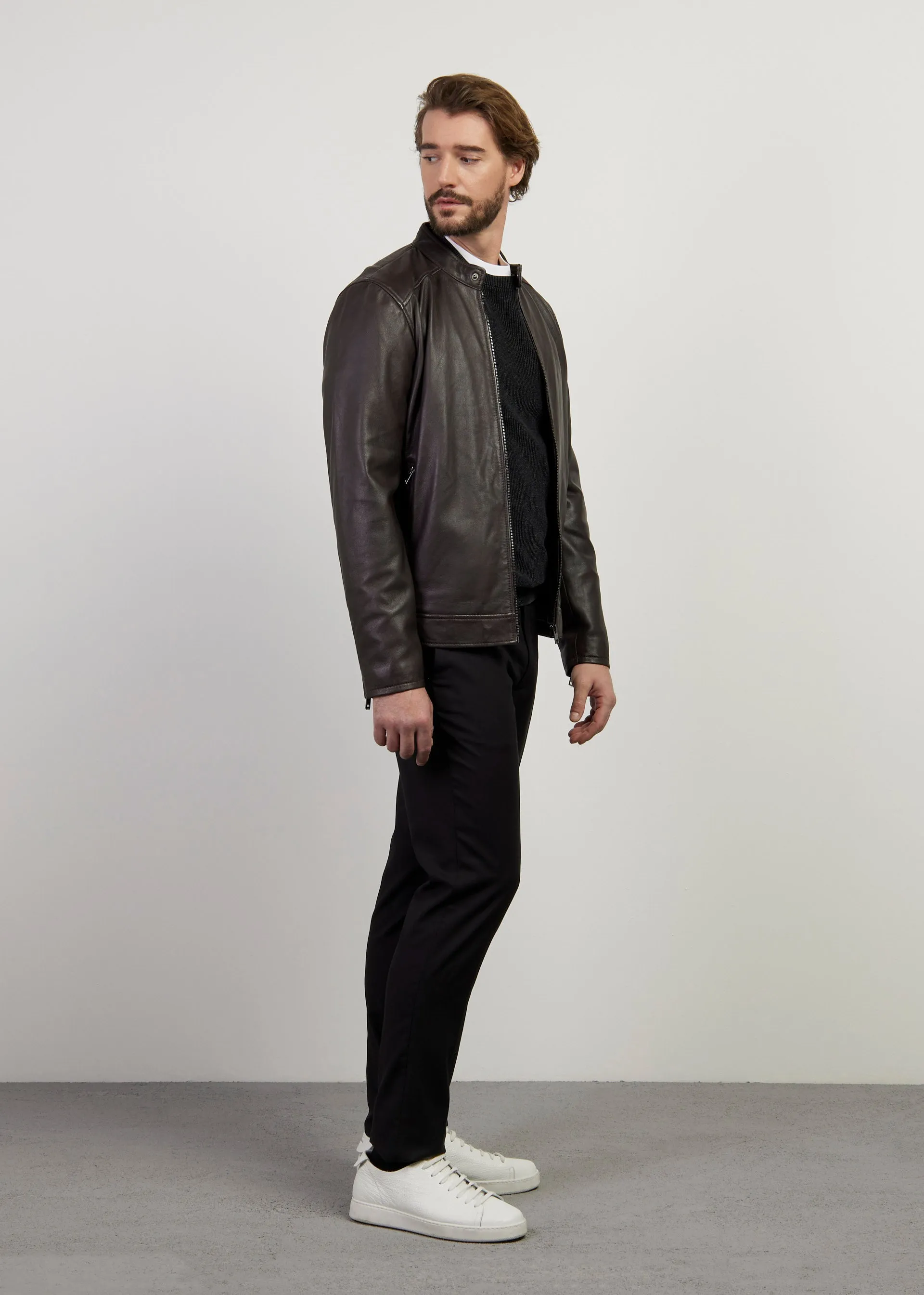 Giacca biker in pelle