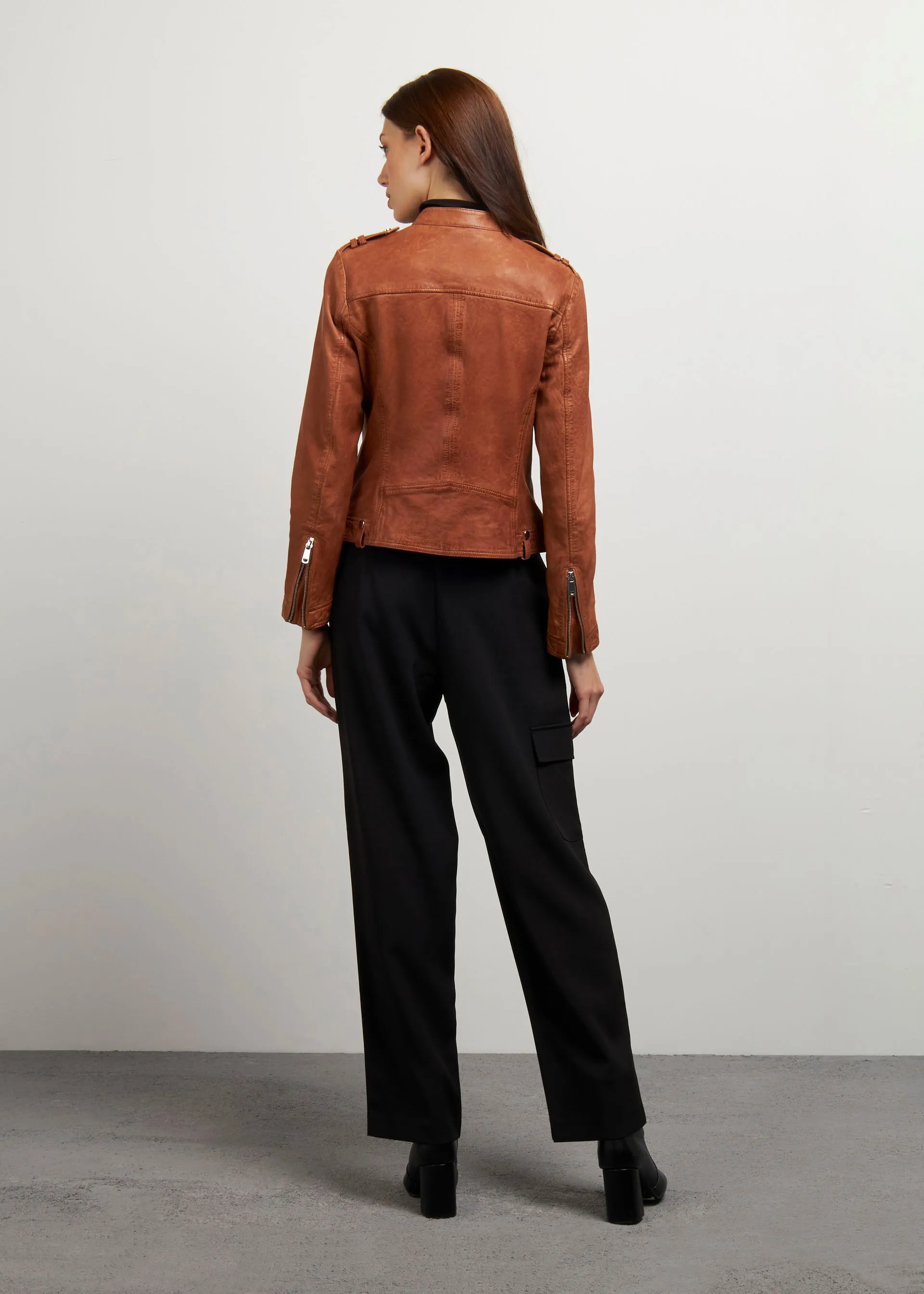 Giacca biker in pelle